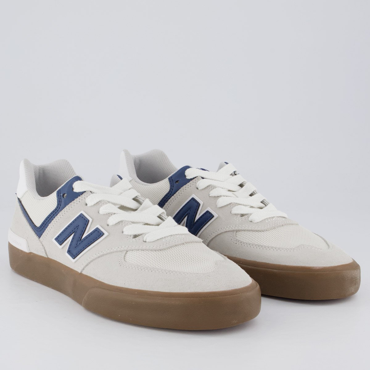Tênis New Balance NM574 Off White e Azul Marinho Cinza 2