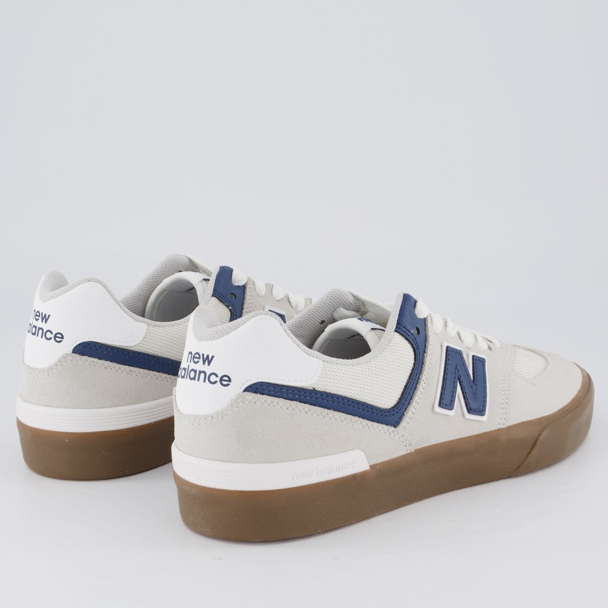 Tênis New Balance NM574 Off White e Azul Marinho Cinza 3