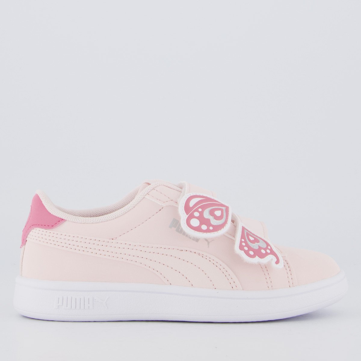 Tênis Puma Smash 3.0 Juvenil Rosa e Branco