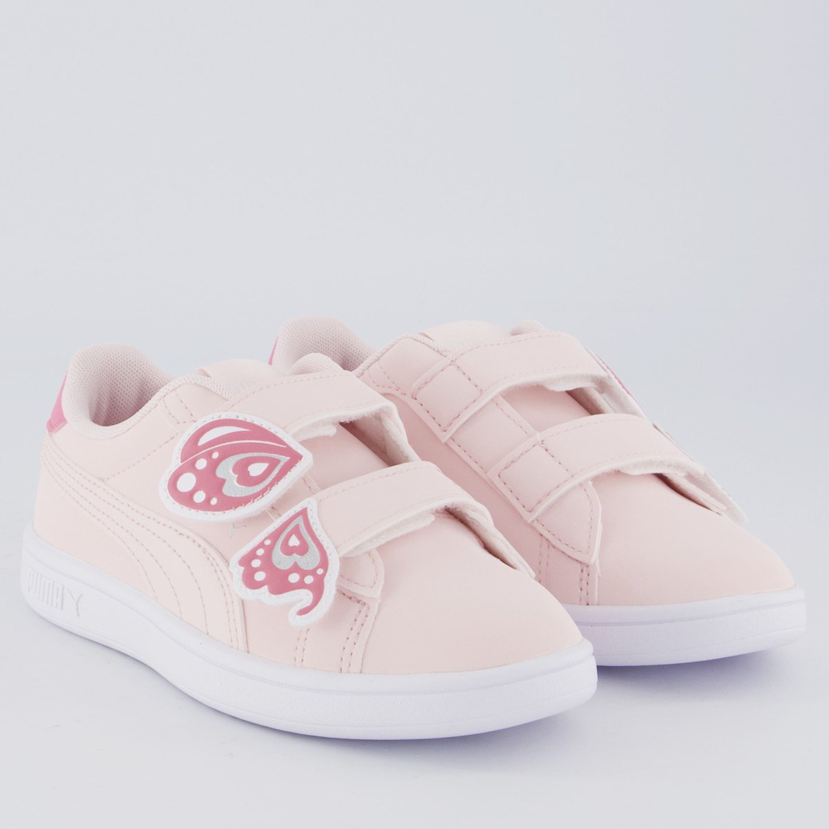 Tênis Puma Smash 3.0 Juvenil Rosa e Branco Rosa 2