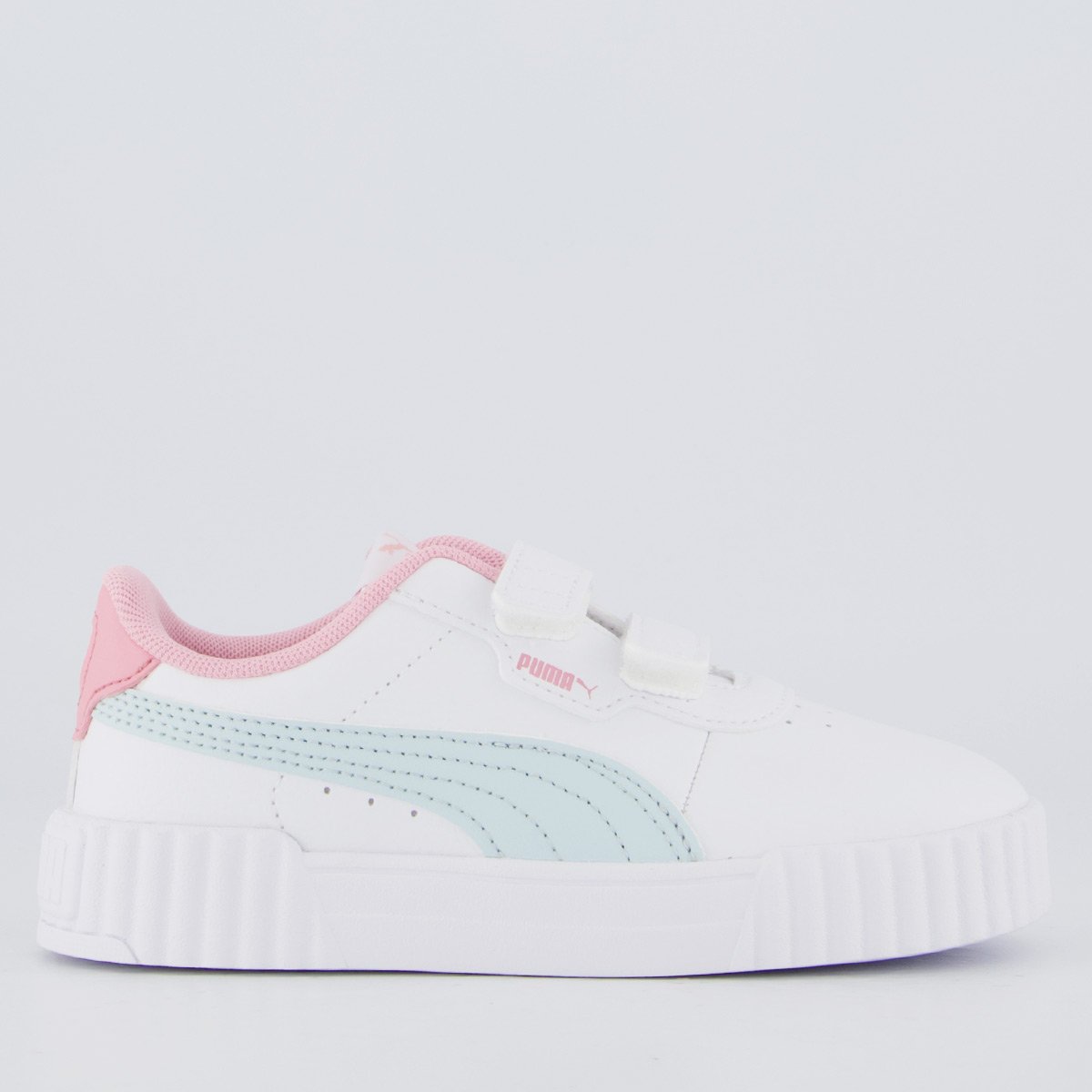 Tênis Puma Carina 3.0 V Infantil Branco e Rosa