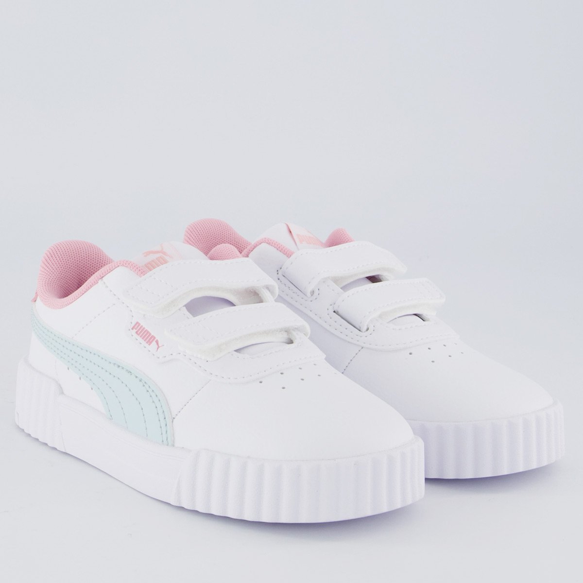 Tênis Puma Carina 3.0 V Infantil Branco e Rosa Branco 2