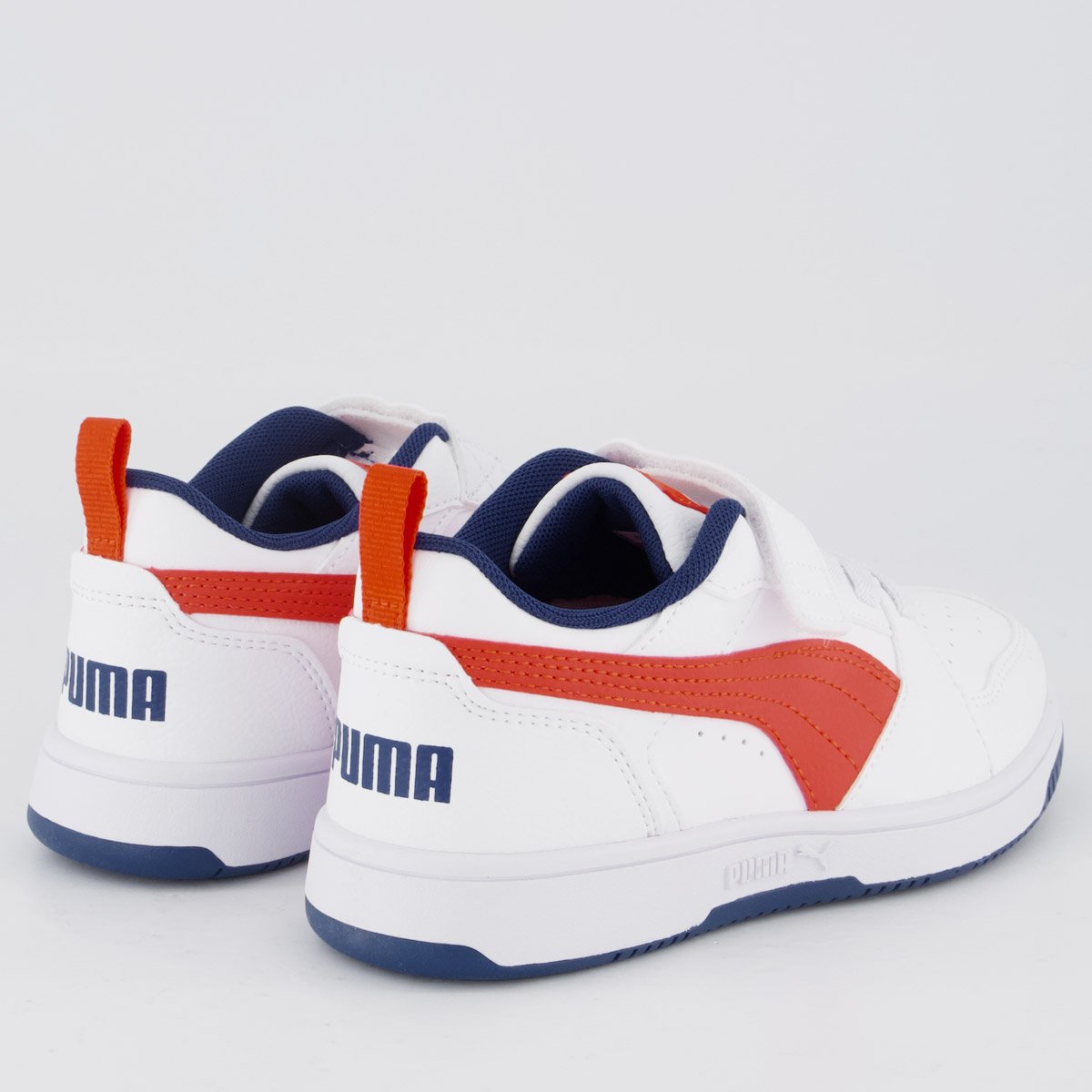 Tênis Puma Rebound V6 LO Juvenil Branco e Vermelho Branco 3