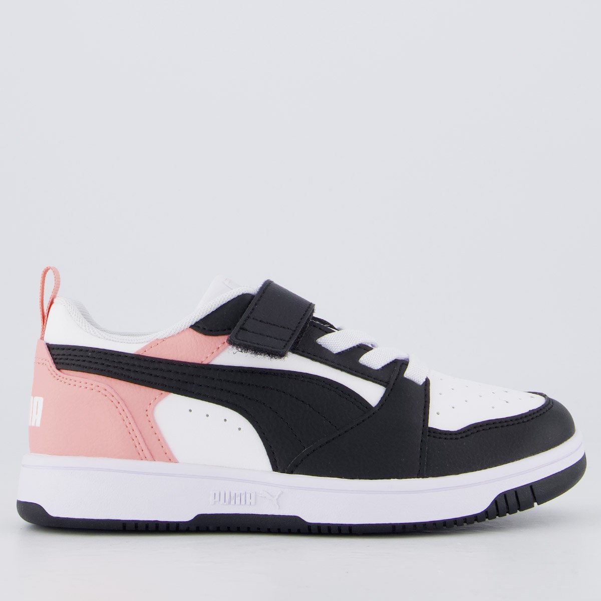 Tênis Puma Rebound V6 LO Juvenil Rosa e Preto