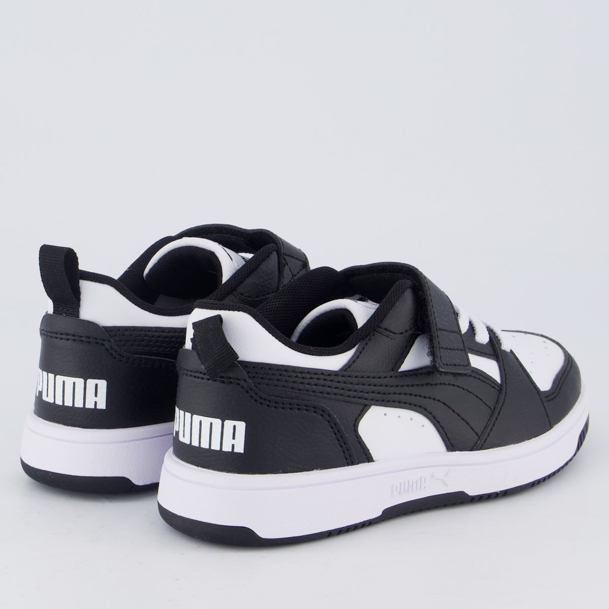 Tênis Puma Rebound V6 LO Juvenil Branco e Preto Preto/Branco 3