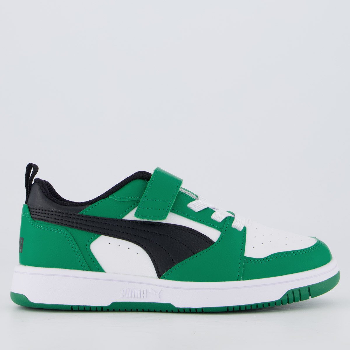 Tênis Puma Rebound V6 LO Juvenil Branco e Verde