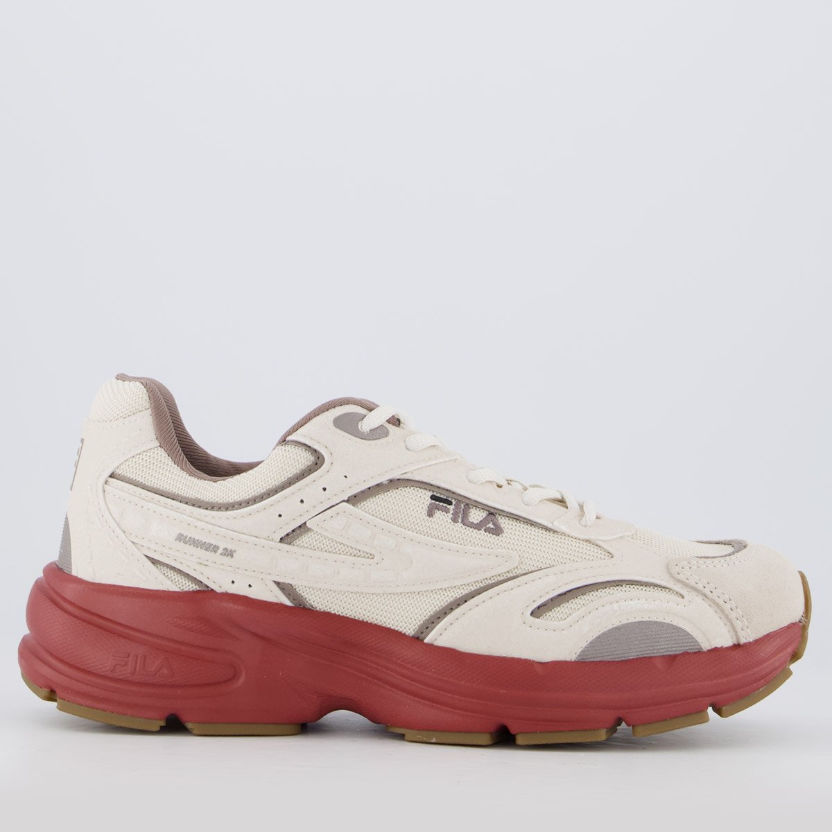 Tênis Fila Runner 2K SE Bege e Bordô