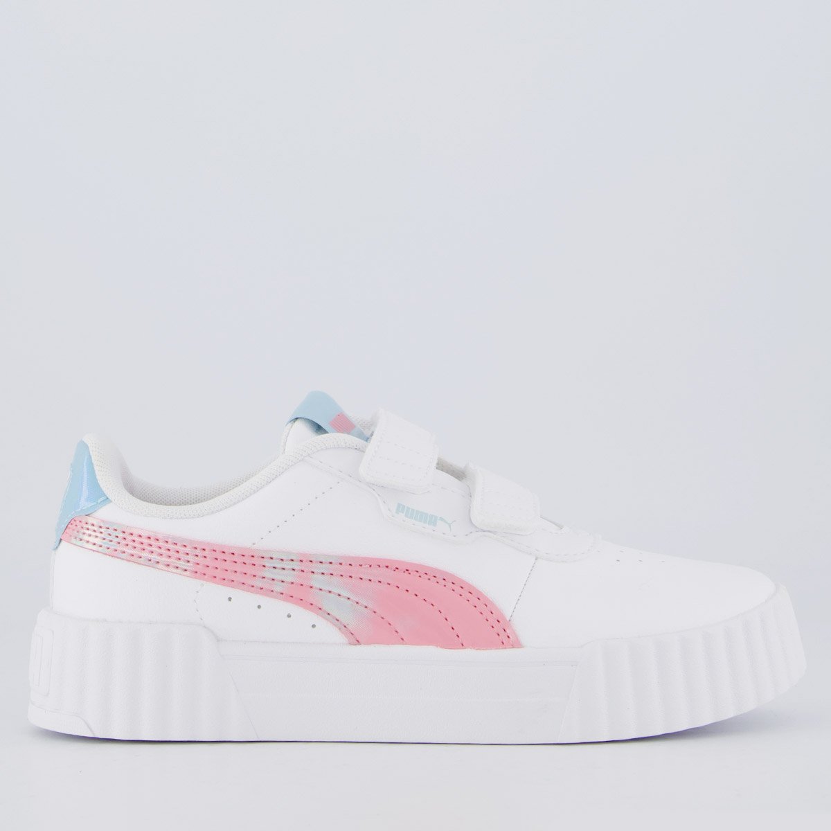 Tênis Puma Carina 3.0 Space Juvenil  Branco e Rosa