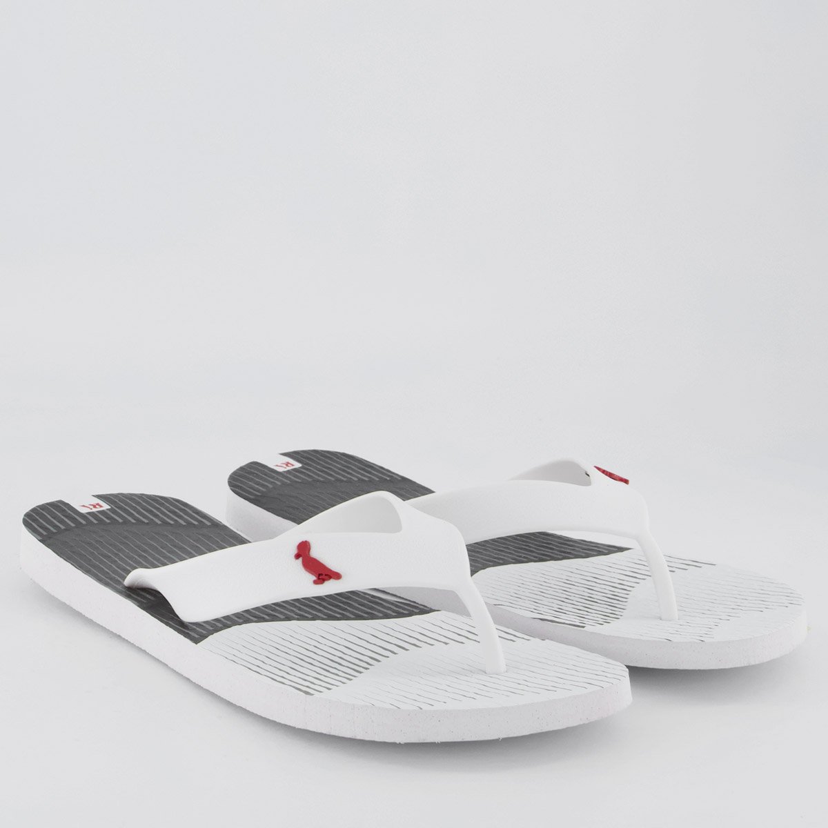 Chinelo Reserva Ondas Branco e Preto Branco 3