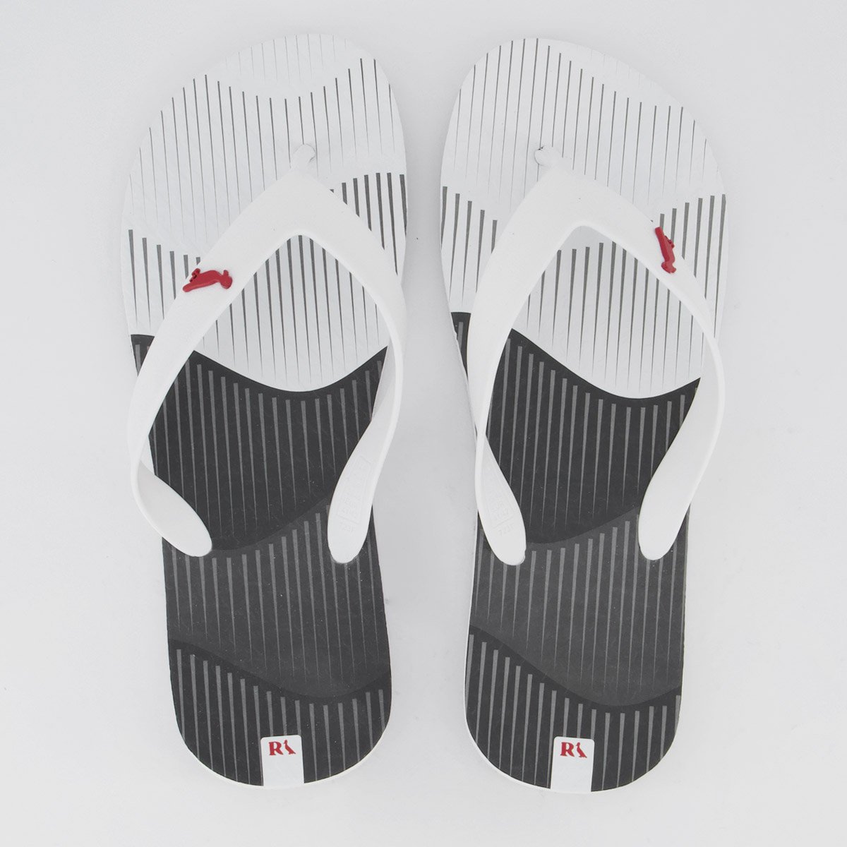 Chinelo Reserva Ondas Branco e Preto