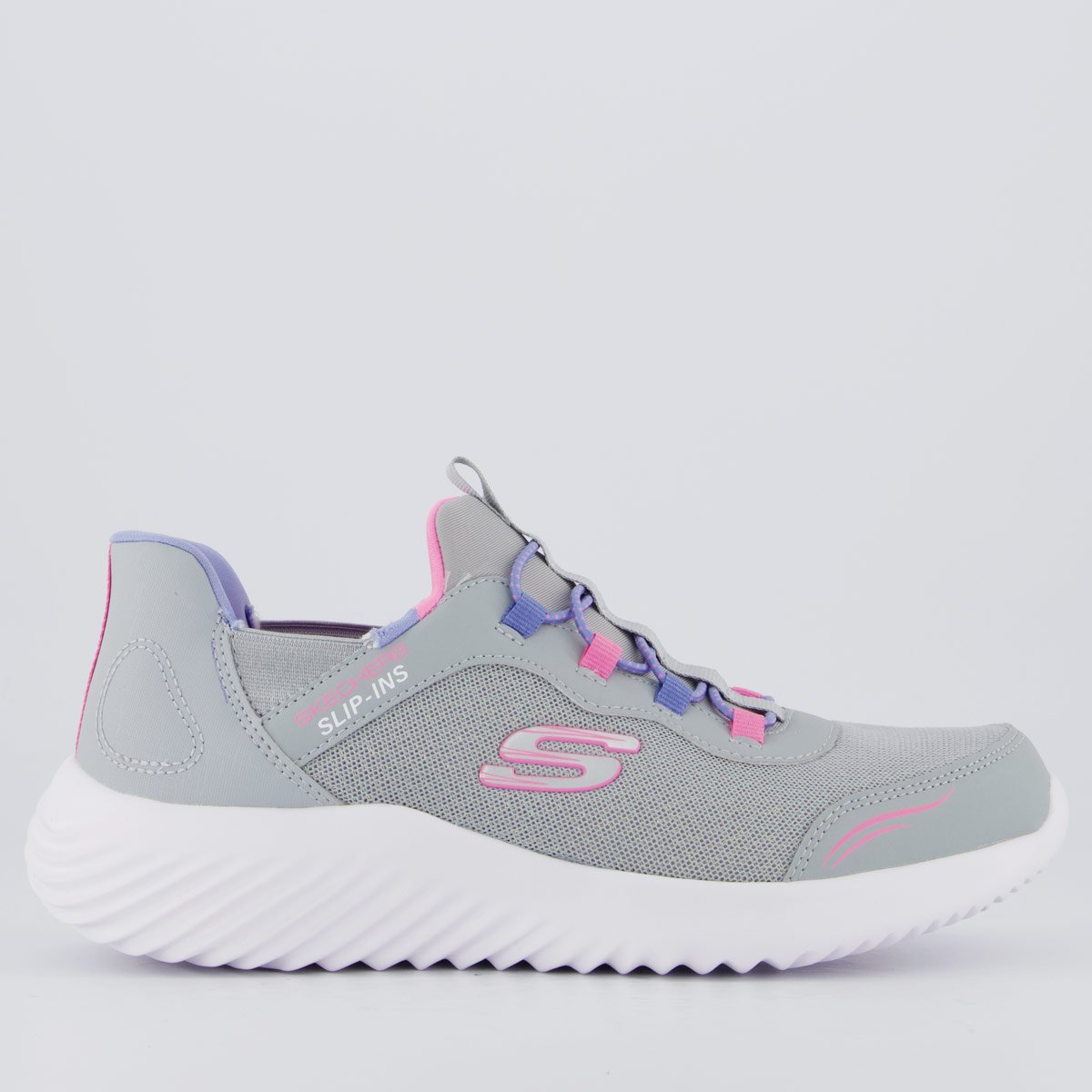 Tênis Skechers Bounder Simples Infantil Cinza