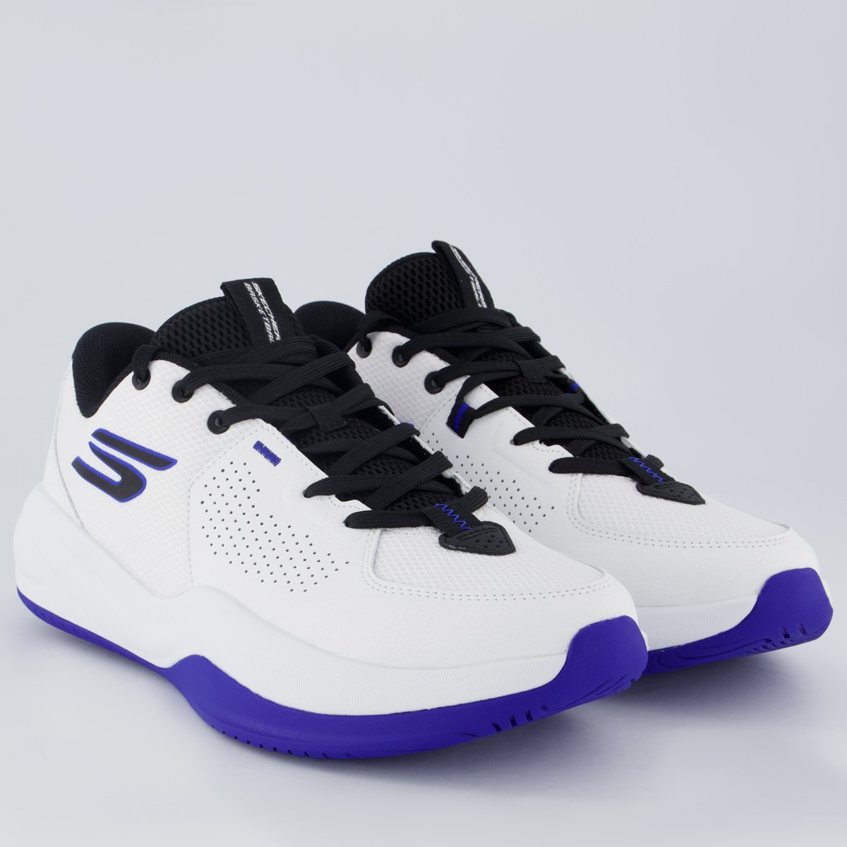 Tênis Skechers SKX League Branco e Azul Branco 2