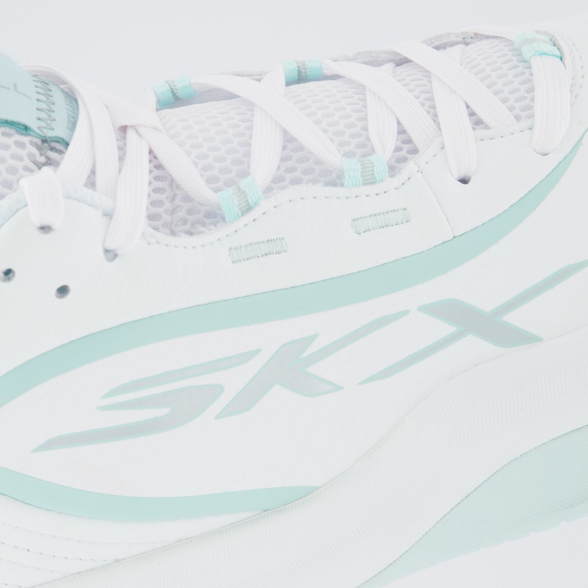 Tênis Skechers SKX League Branco e Azul Claro Branco 7