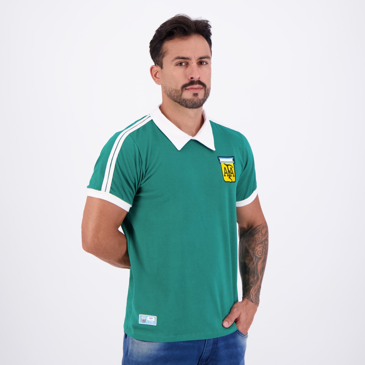 Camisa Argentina Goleiro Retrô 1978 Verde Verde 2