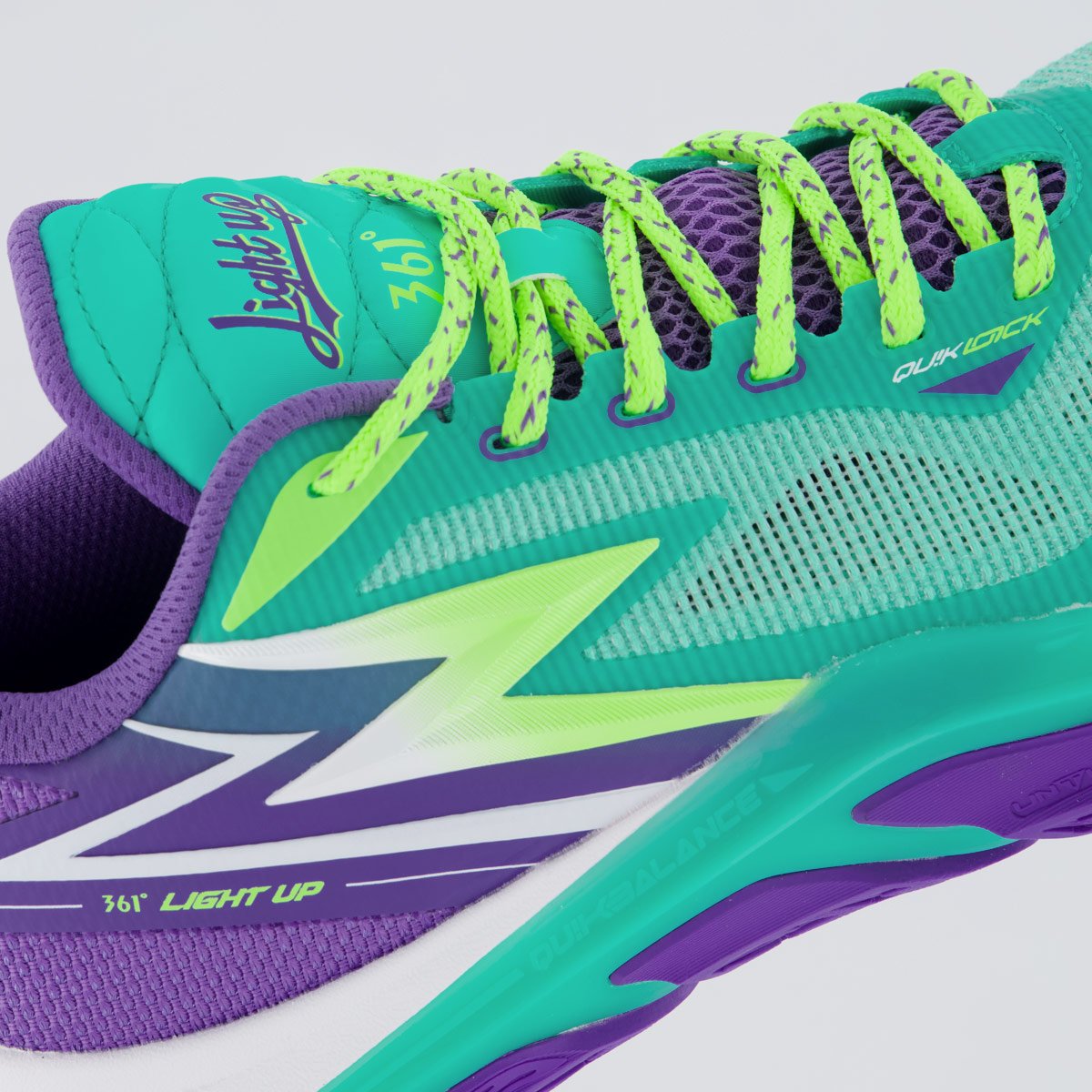 Tênis 361 Degrees Light UP Ciano e Roxo Verde/Roxo 7