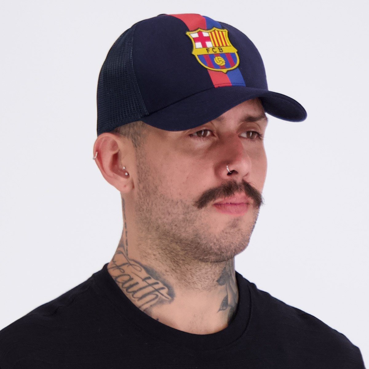 Boné Barcelona Trucker Silk Bordado Azul Marinho Azul Marinho 6