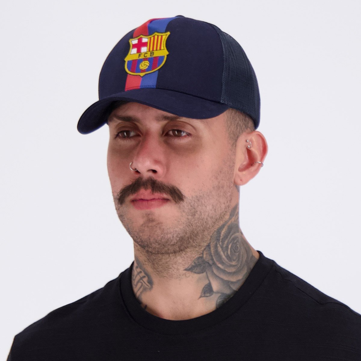 Boné Barcelona Trucker Silk Bordado Azul Marinho Azul Marinho 7