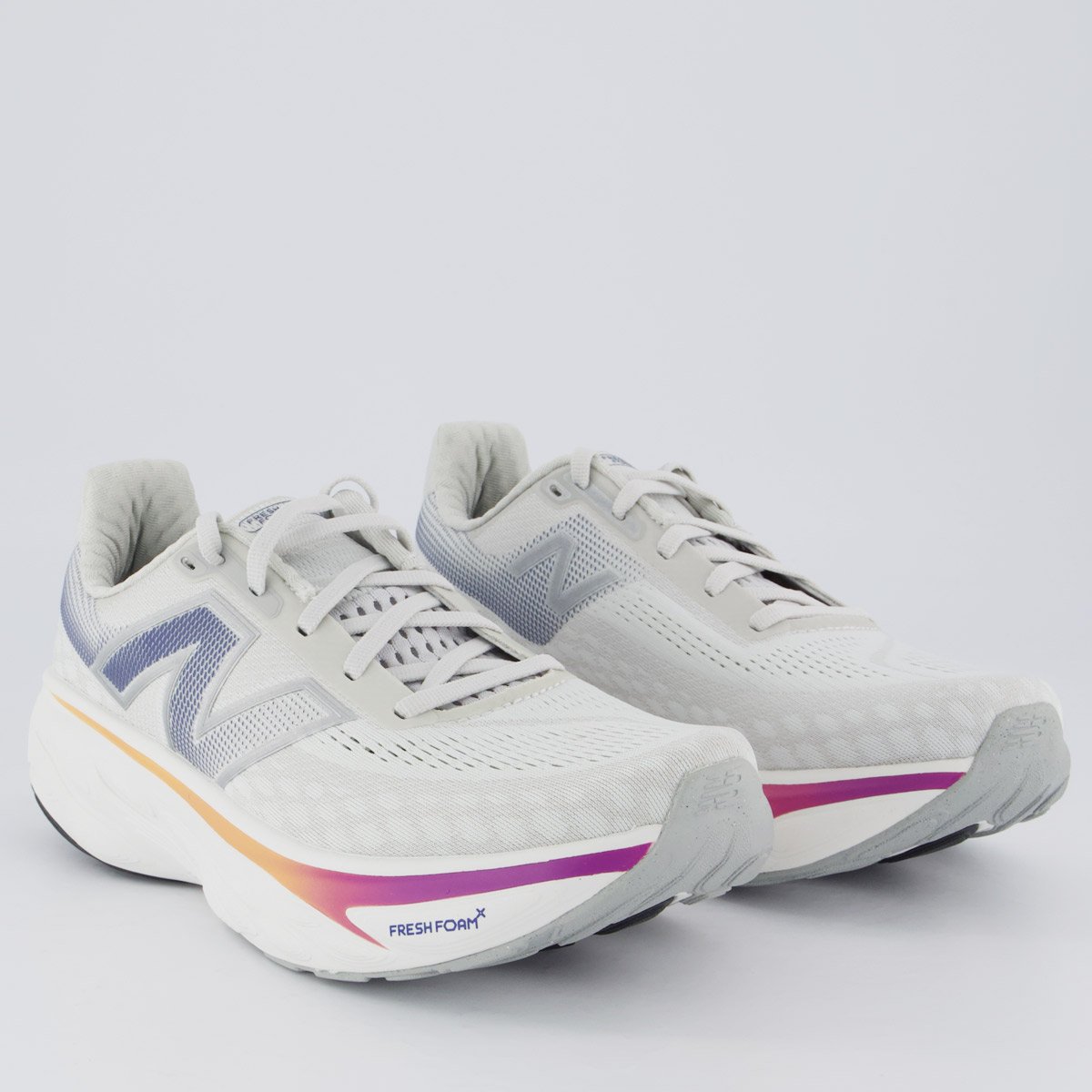 Tênis New Balance Fresh Foam X 1080 V14 Feminino Cinza Claro Branco 2