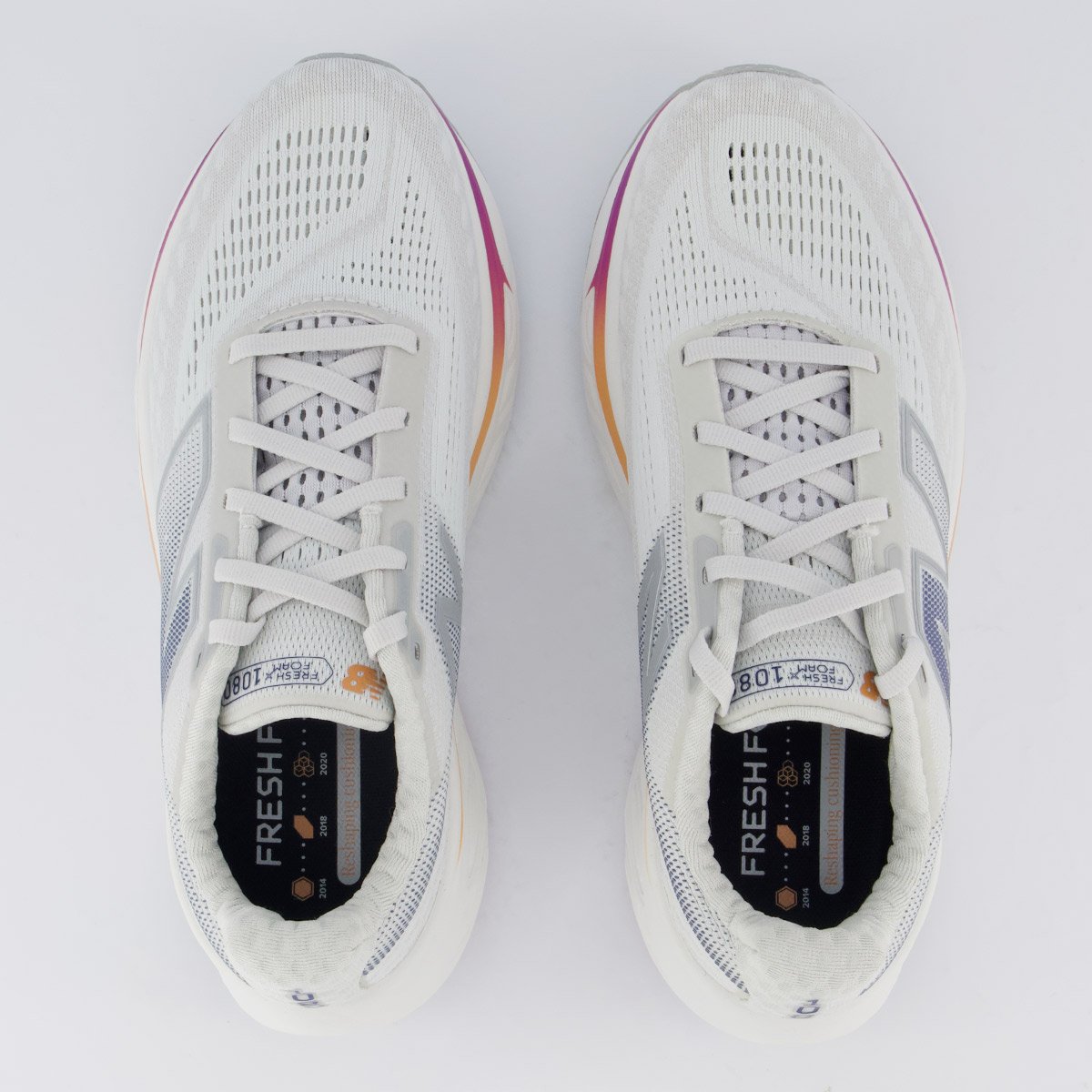 Tênis New Balance Fresh Foam X 1080 V14 Feminino Cinza Claro Branco 4
