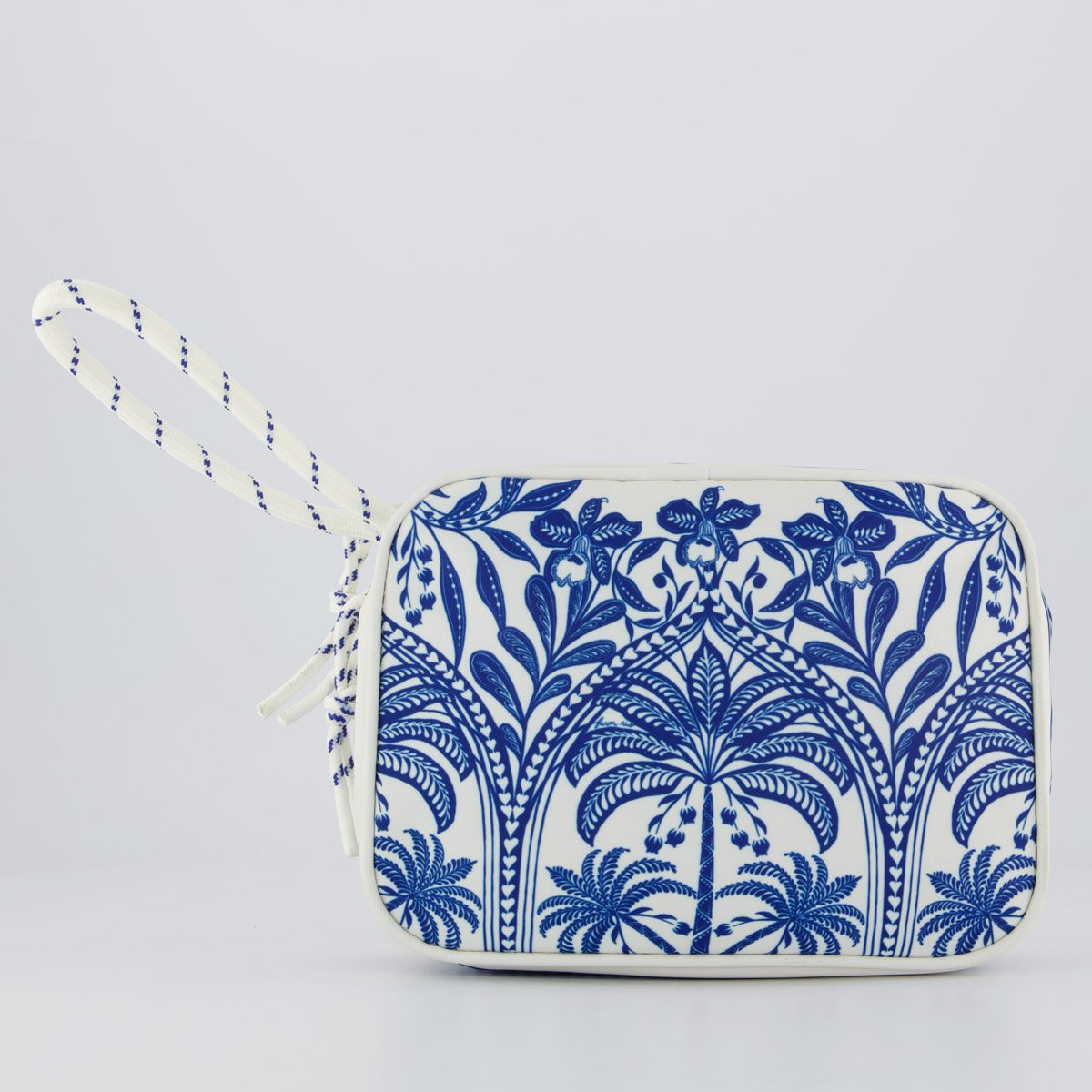 Necessaire Farm Xero Coqueiro De Flor Off White e Azul Azul/Branco 3