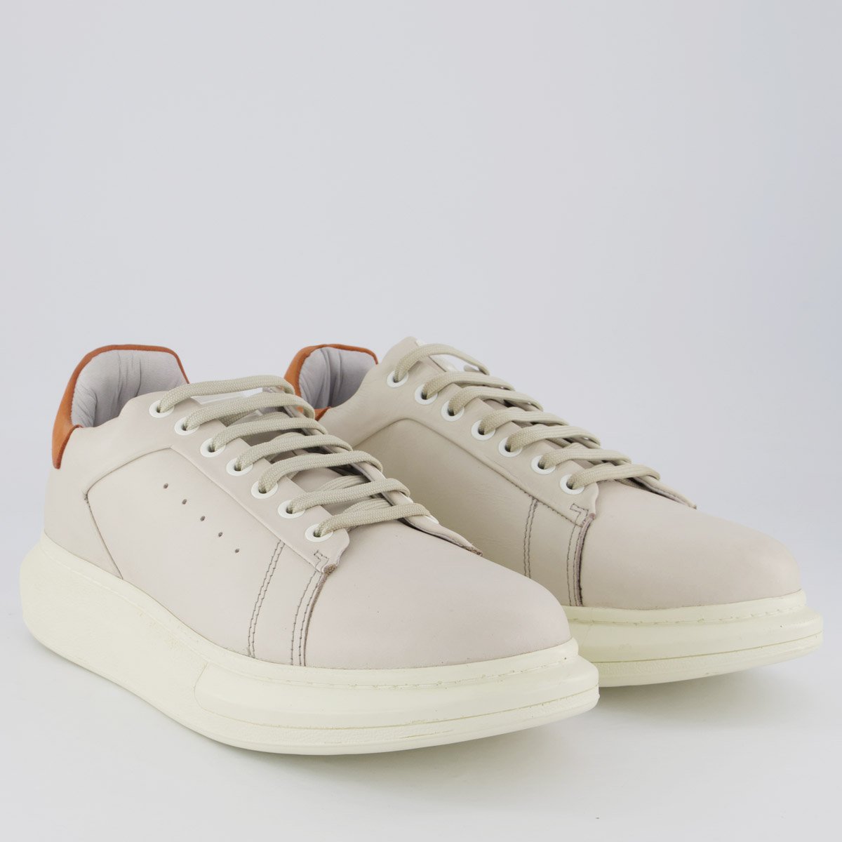 Tênis Ferracini Gold Bege e Laranja Bege 2