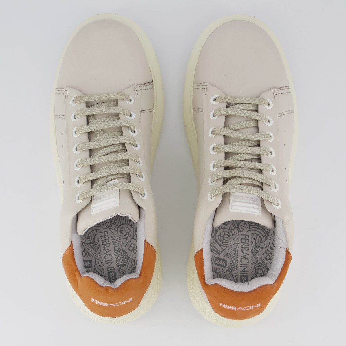 Tênis Ferracini Gold Bege e Laranja Bege 4