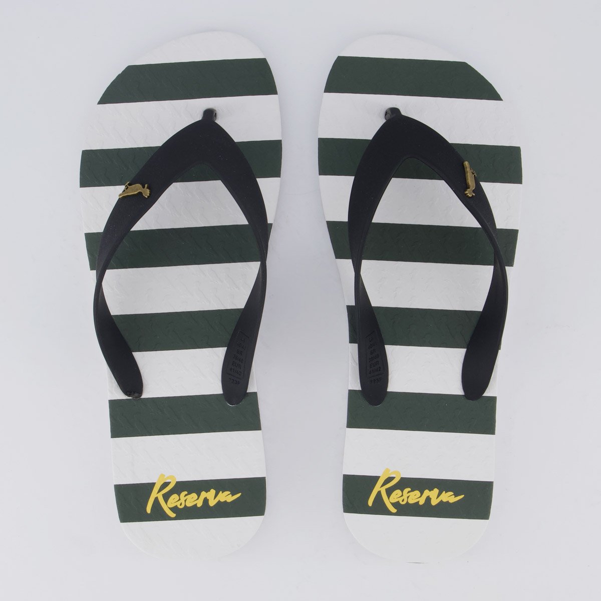 Chinelo Reserva Summer Stripes Verde e Branco