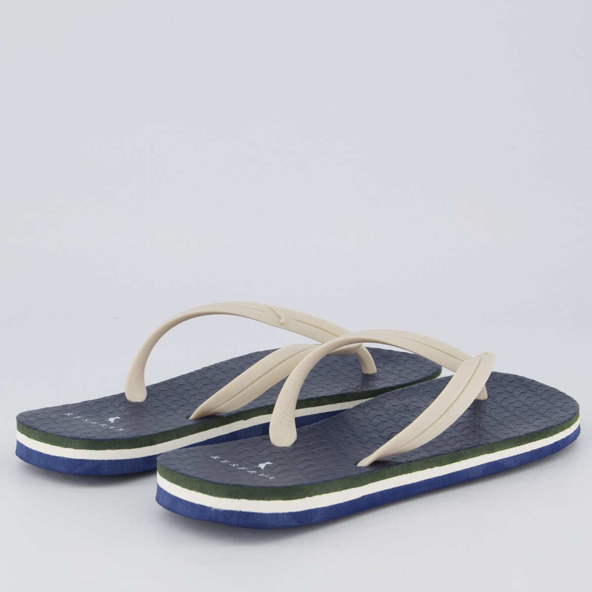 Chinelo Reserva Rio Tricolor Marinho Bege/Azul Marinho 4