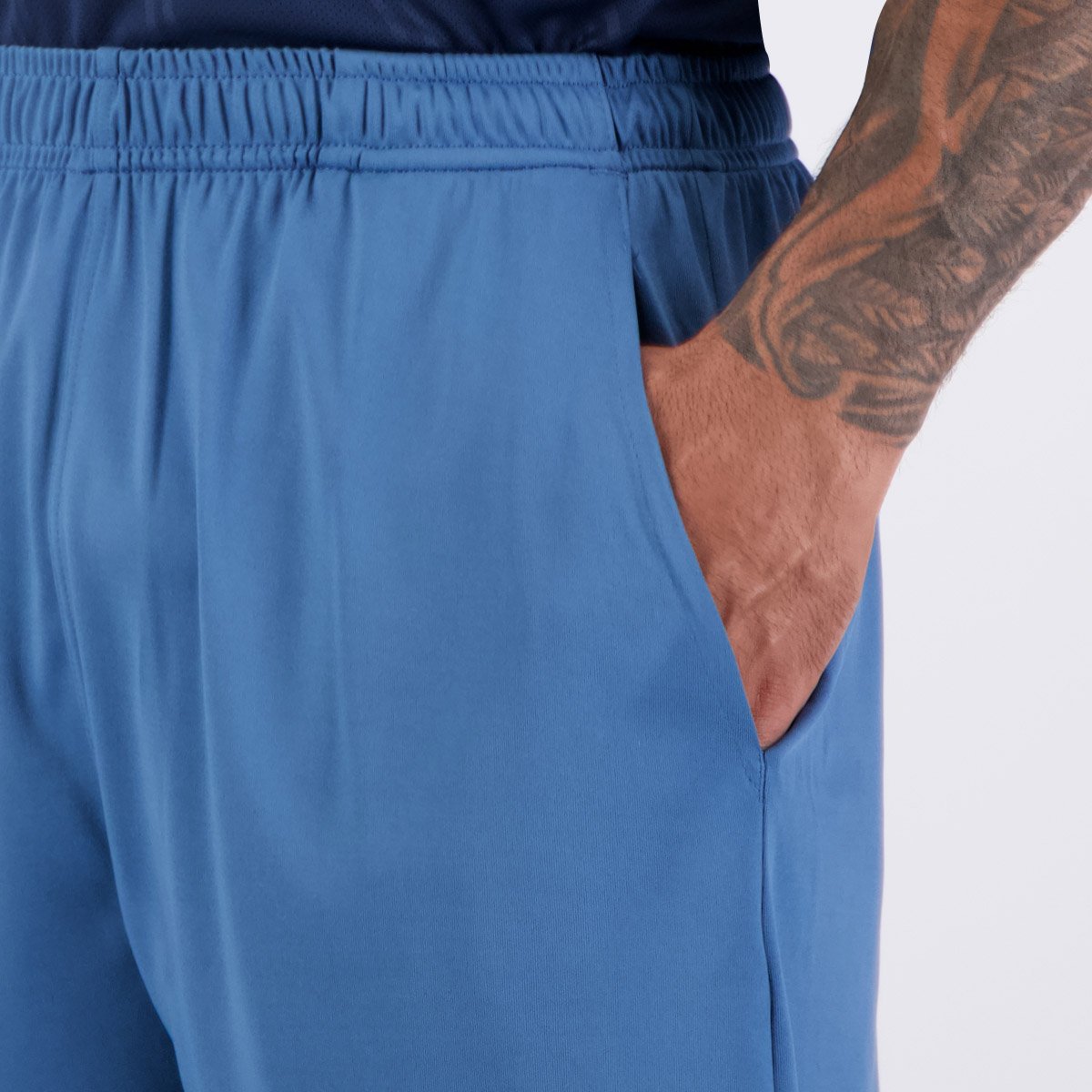 Bermuda Topper Malha Stamp Logo Azul Azul 5