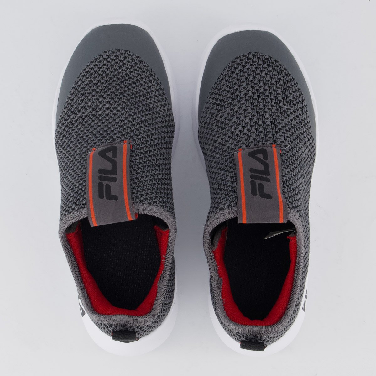 Tênis Fila Funny Infantil Grafite e Vermelho Cinza 4