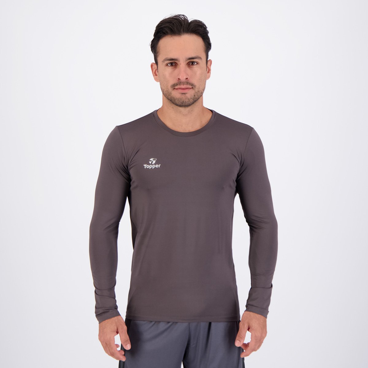 Camisa Térmica Topper Classic New Manga Longa Cinza