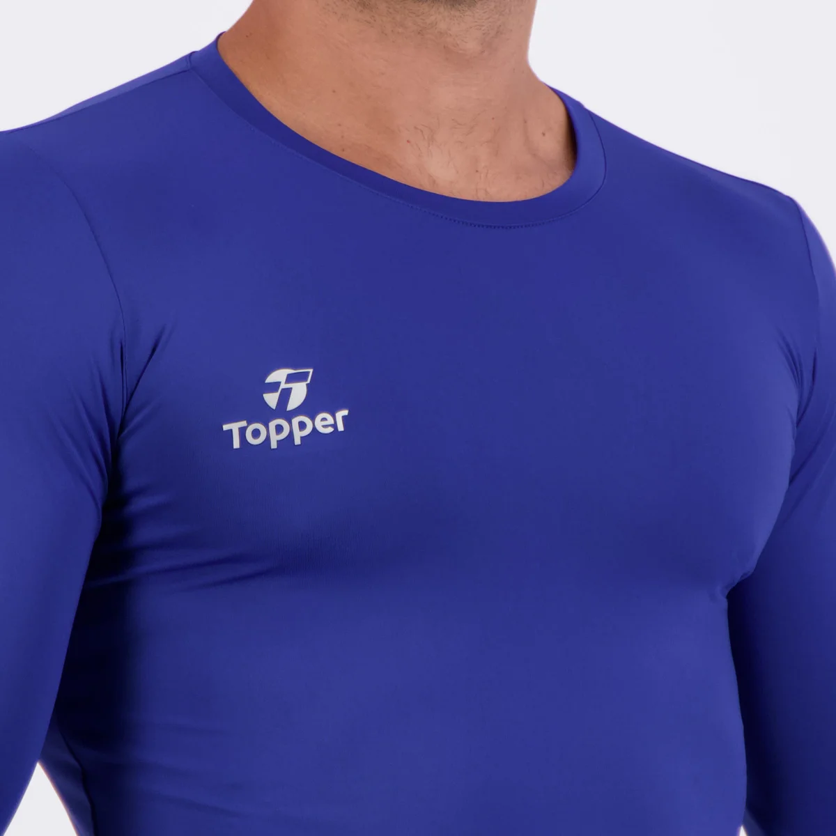 Camisa Térmica Topper Classic New Manga Longa Azul Azul 5