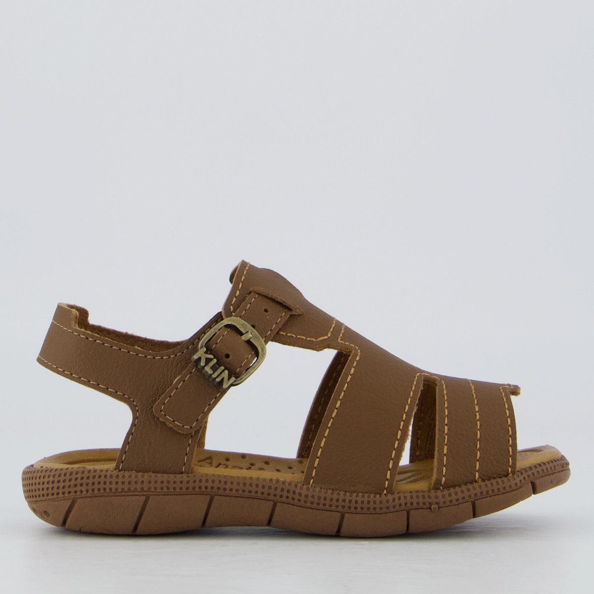 Sandália Klin Tic Tac Casual Marrom Infantil