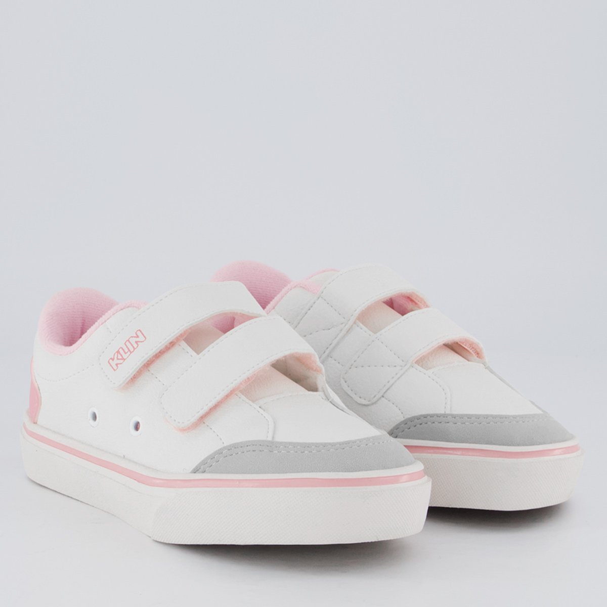 Tênis Klin Freestyle Mini Sem Cadarço Infantil Branco e Rosa Branco 2
