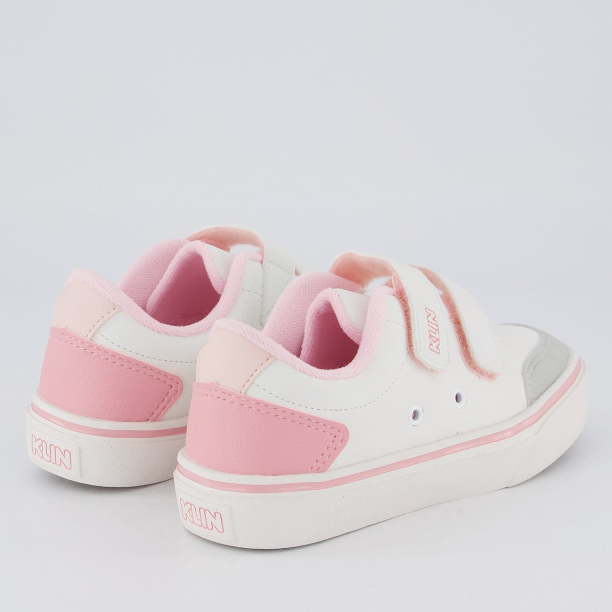 Tênis Klin Freestyle Mini Sem Cadarço Infantil Branco e Rosa Branco 3