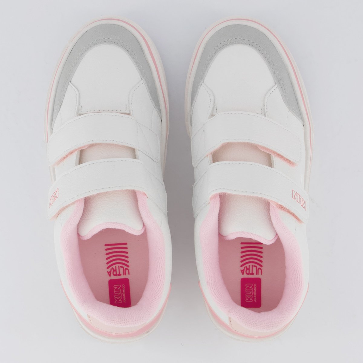 Tênis Klin Freestyle Mini Sem Cadarço Infantil Branco e Rosa Branco 4