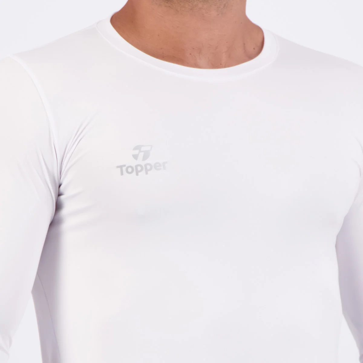 Camisa Térmica Topper Classic New Manga Longa Branca Branco 5