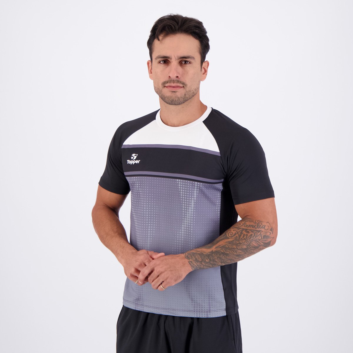Camisa Topper Team II Preta e Cinza Cinza 3