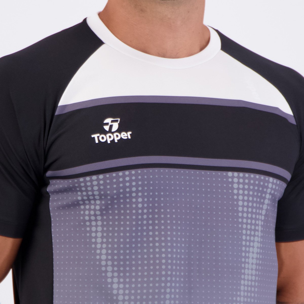 Camisa Topper Team II Preta e Cinza Cinza 5