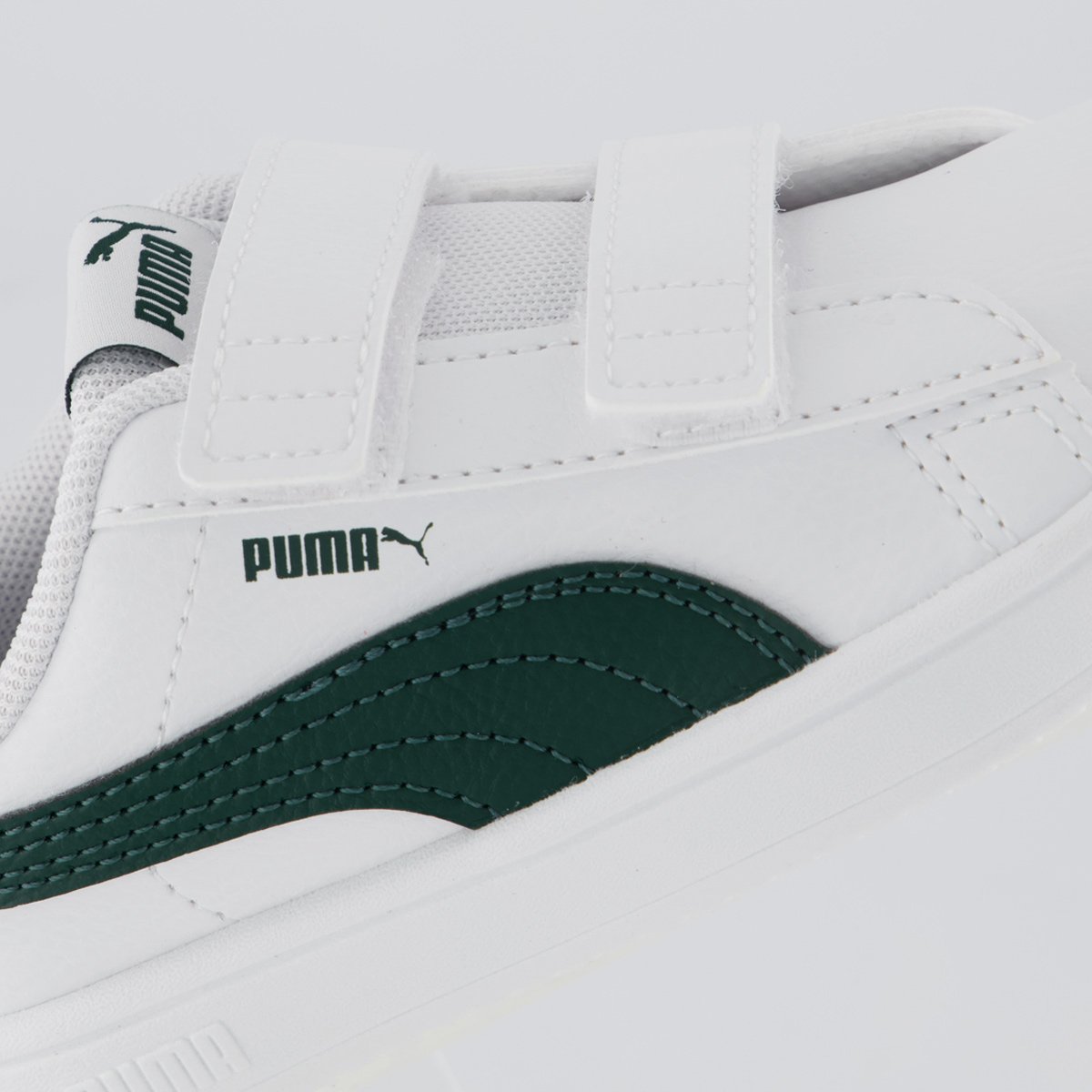 Tênis Puma Rickie Classic V Infantil Branco e Verde Branco 7