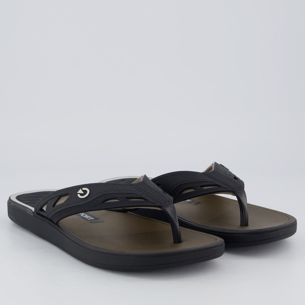 Chinelo Cartago Dallas Preto e Bege Preto 3