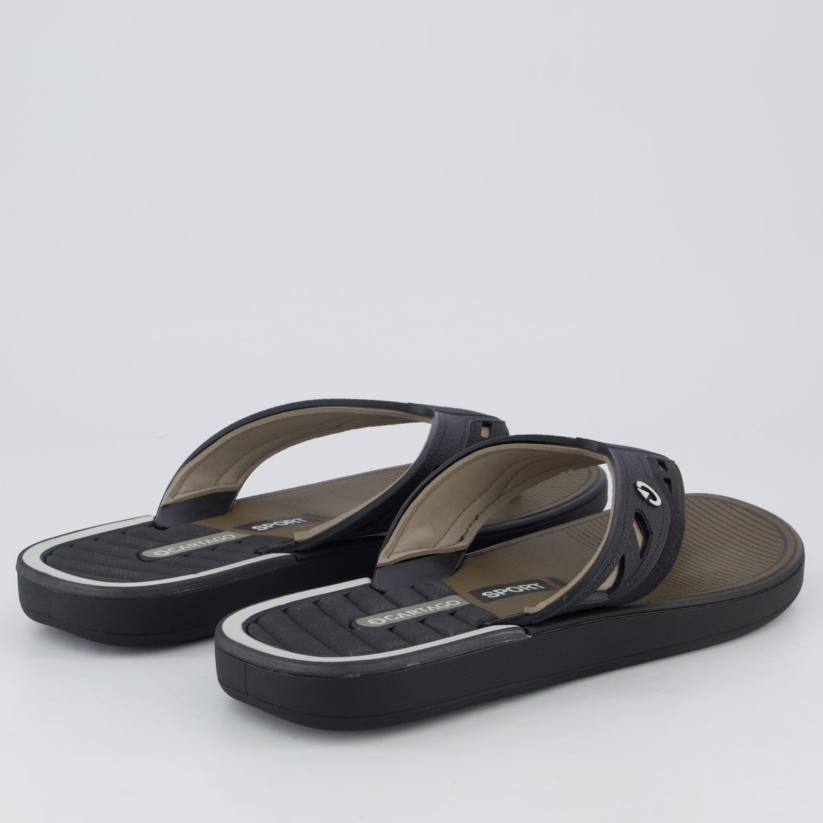 Chinelo Cartago Dallas Preto e Bege Preto 4