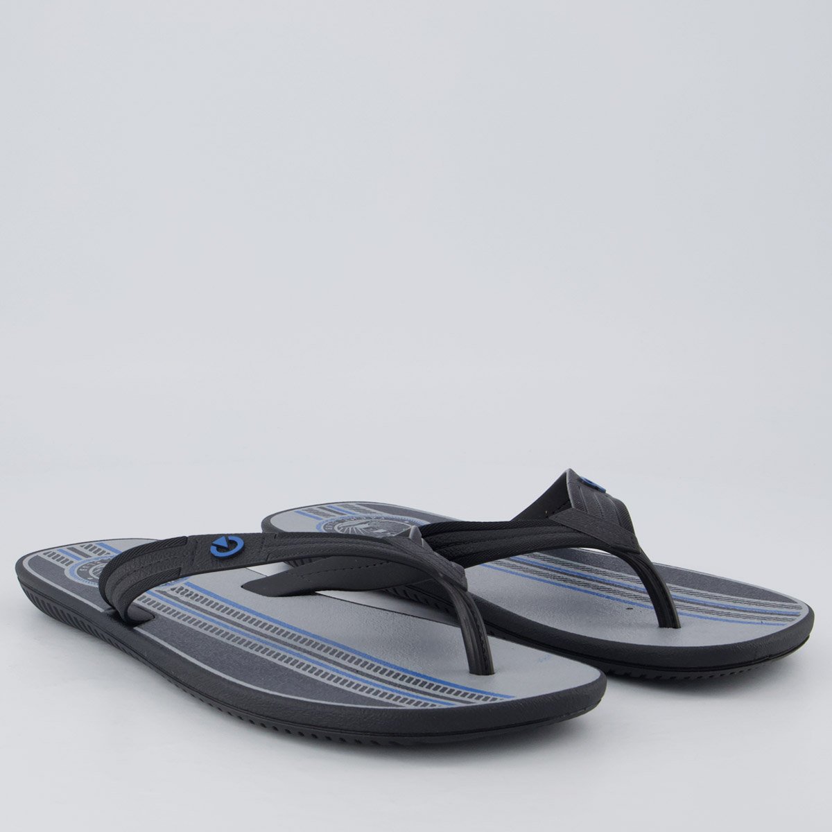 Chinelo Cartago Atlanta II Preto e Azul Preto 3