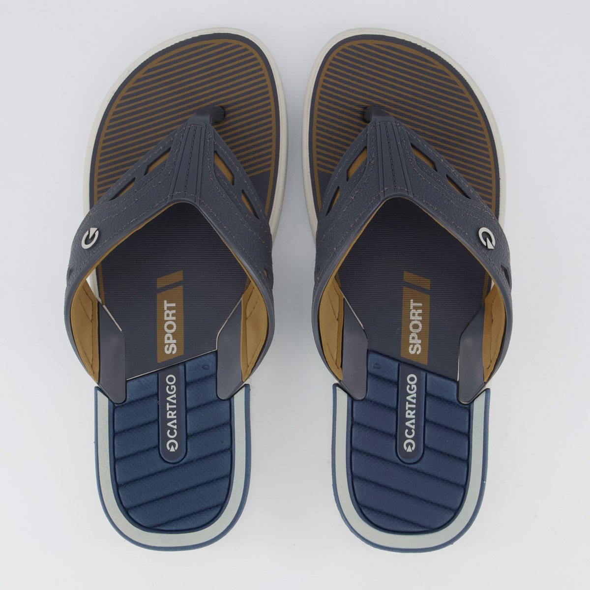 Chinelo Cartago Dallas Bege e Azul