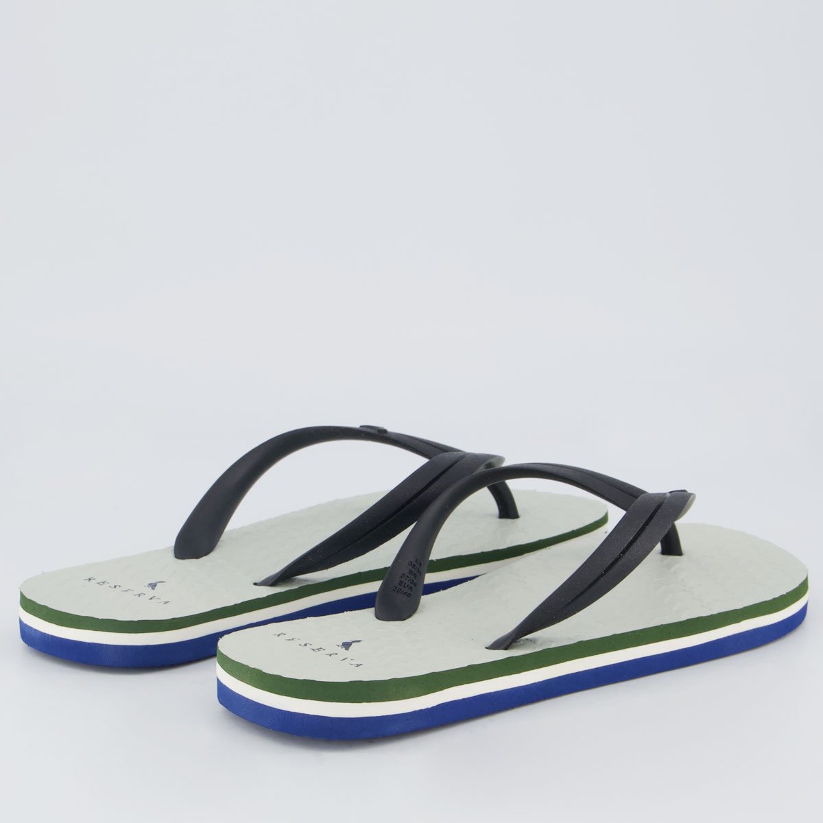 Chinelo Reserva Rio Tricolor Off White e Preto Preto 4