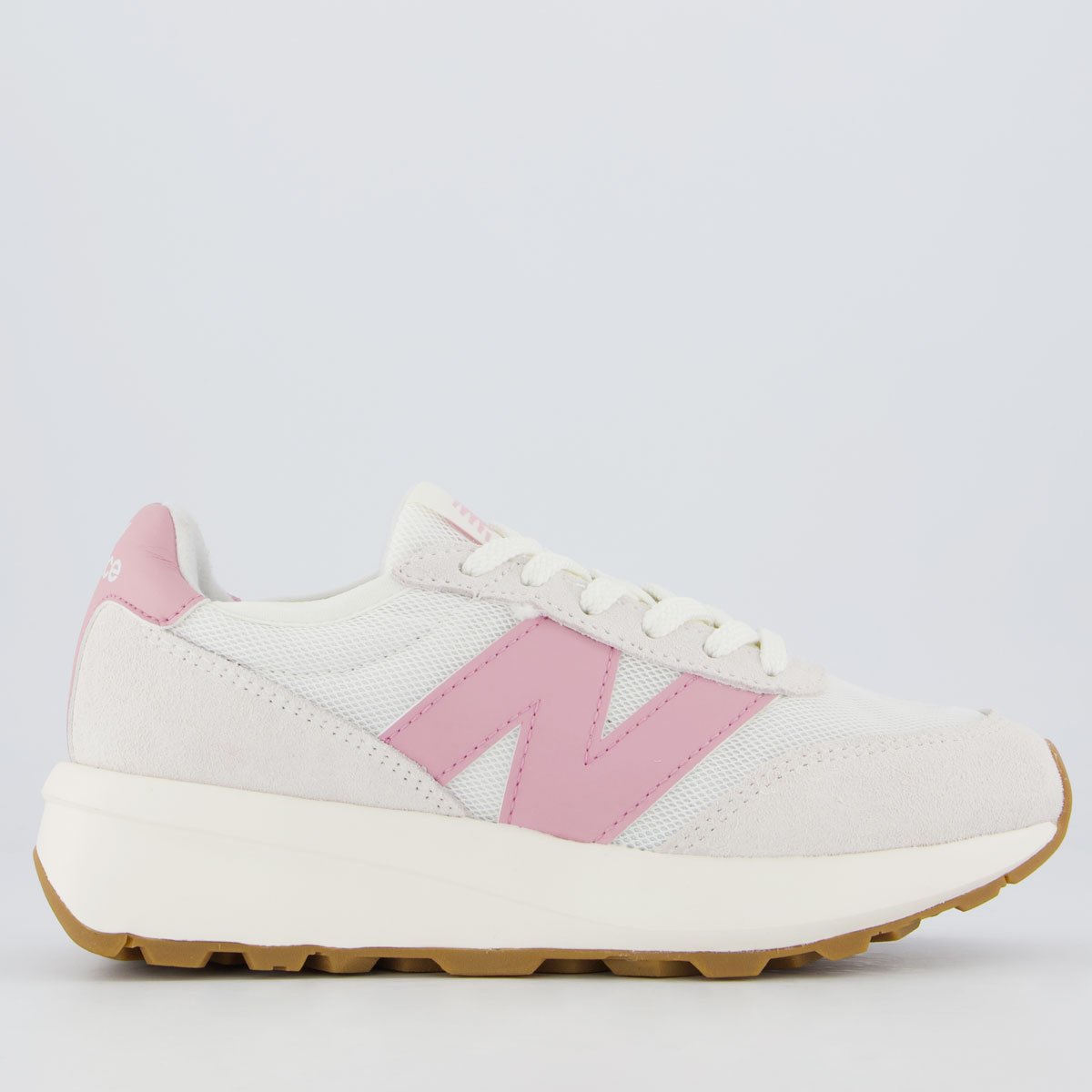Tênis New Balance 370 V1 Feminino Off-White e Rosa