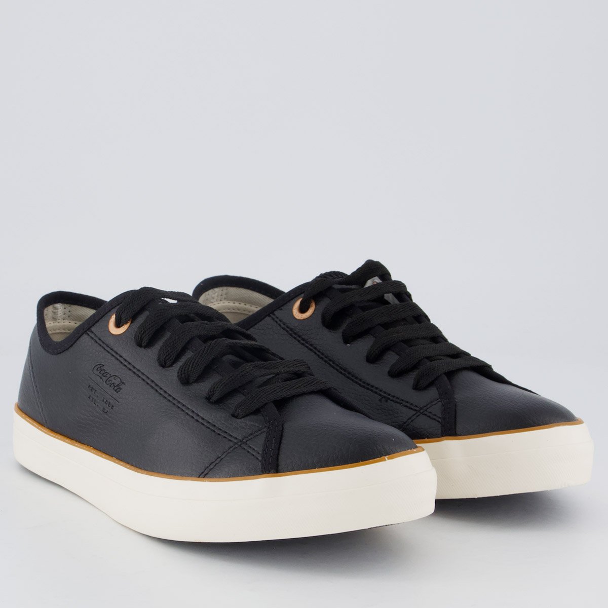 Tênis Coca Cola Stream Town Feminino Preto e Off-White Preto 2