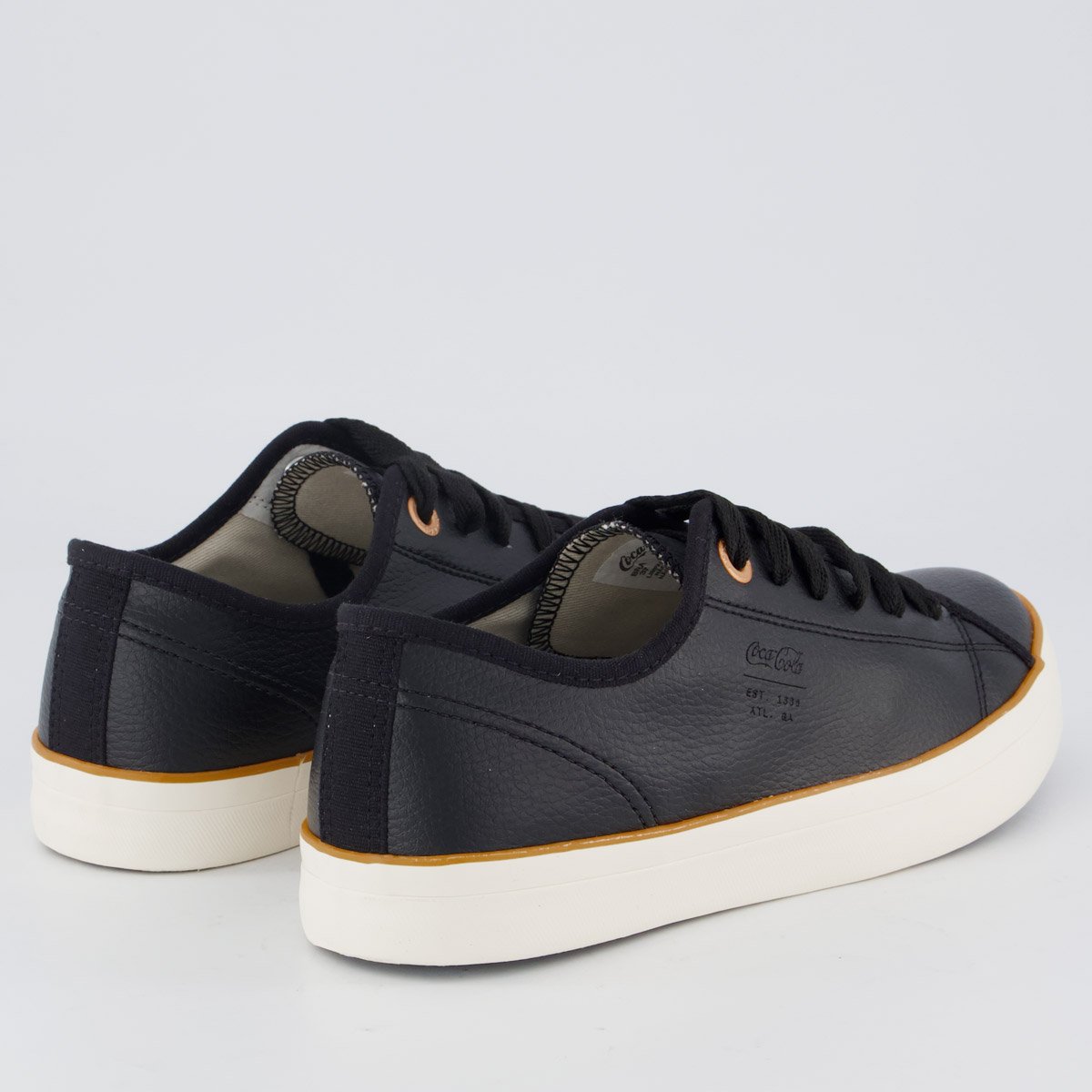 Tênis Coca Cola Stream Town Feminino Preto e Off-White Preto 3