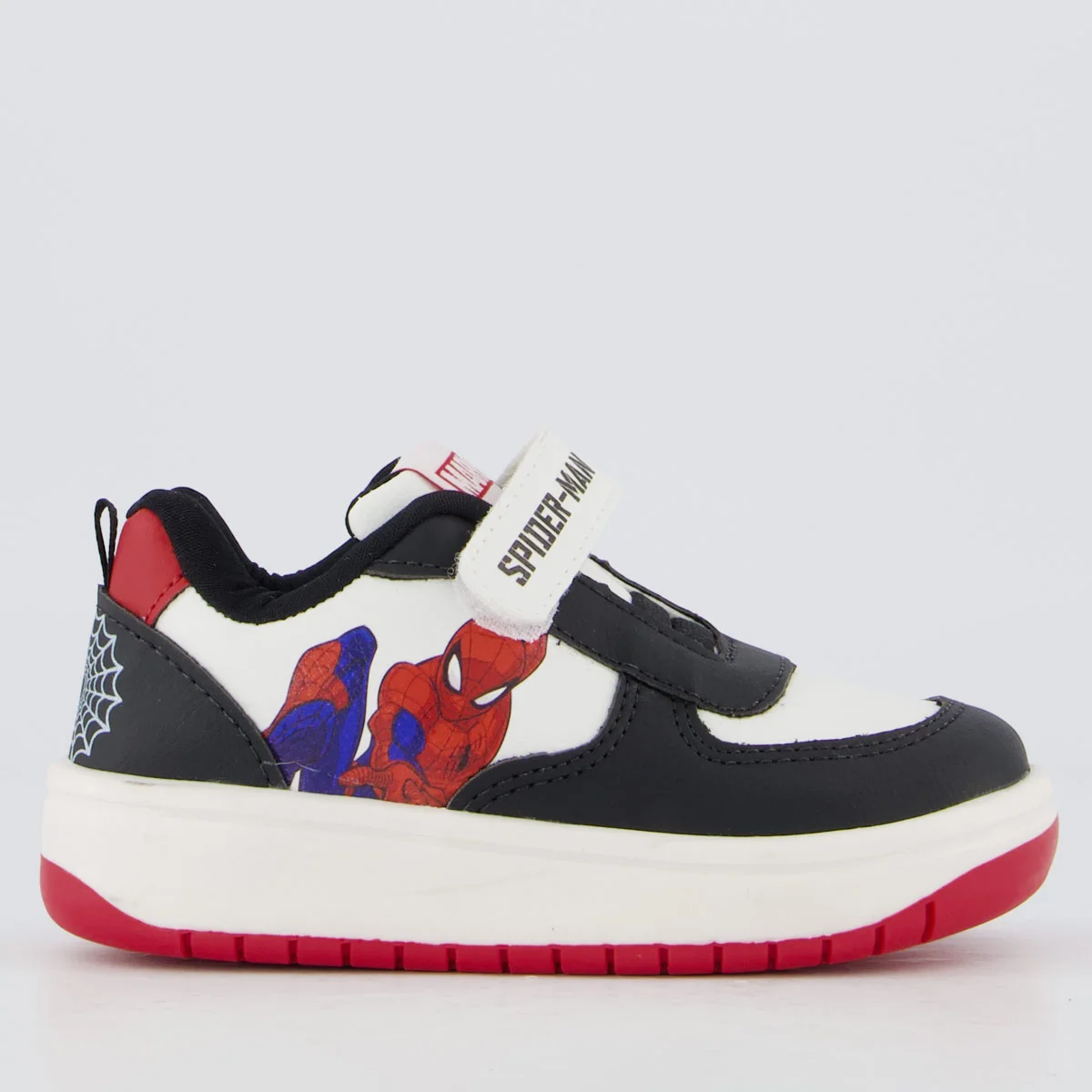 Tênis Marvel Homem Aranha Infantil Branco e Preto