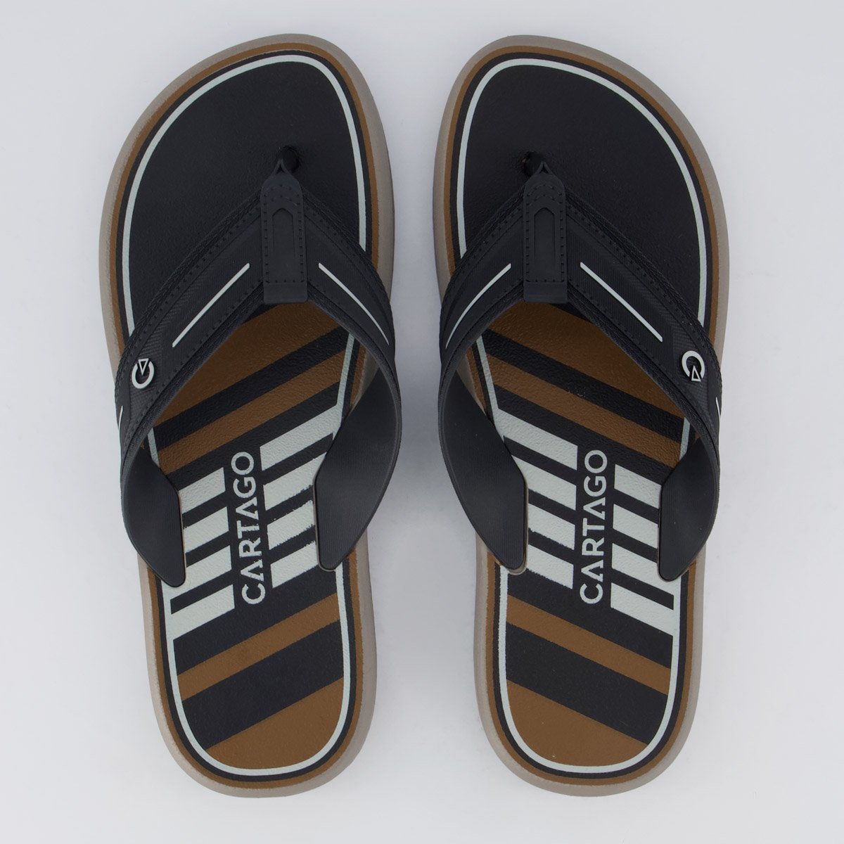 Chinelo Cartago Palermo II Cinza e Preto